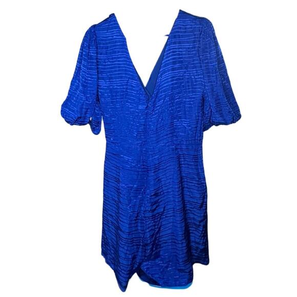 Guess Blue Ocean SS Alyssandra Romper Vibrant Blue Dress Tie Detail Wrap Top BK5 - Picture 3 of 13